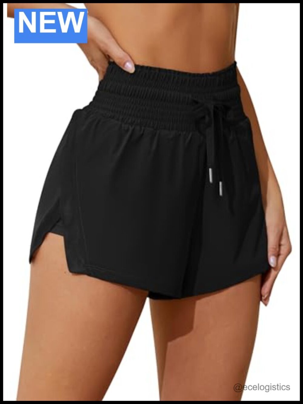 High Waisted Swim Board Shorts with Pockets and Drawstring